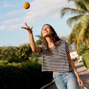 Madewell Setlist Boxy Tee in Marton Stripe - Sz S